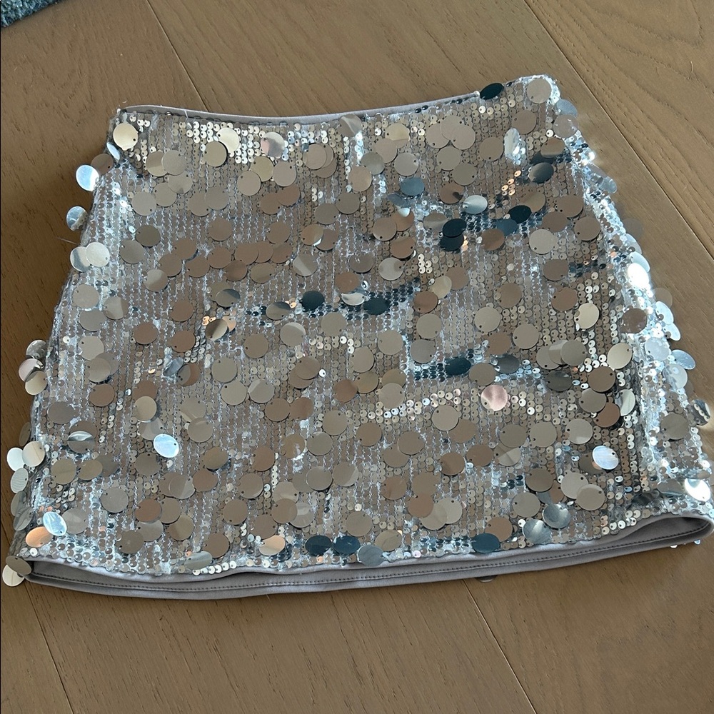 Cider Sparkling Silver Mini Skirt